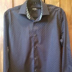 Unsimply Stitched Men's Button-Up Shirt (S) Black